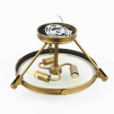 Lot 140 - ELSTEAD LIGHTING HINKLEY COLLIER 3 LIGHT SEMI-FLUSH CEILING LIGHT.