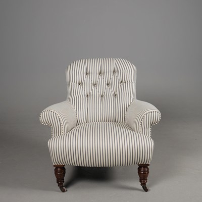 Lot 166 - VICTORIAN WALNUT ARMCHAIR BY GREGORY & CO.