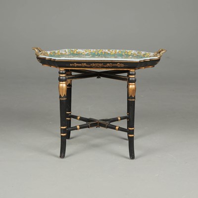 Lot 125 - VICTORIAN INSPIRED CERAMIC TRAY TABLE.
