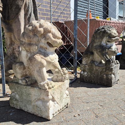 Lot 224 - PAIR OF CHINESE MARBLE DOGS OF FO (2).