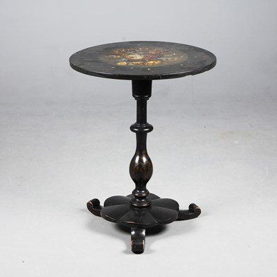 Lot 366 - OCCASSIONAL TABLE, VICTORIAN PAPIER MACHE.