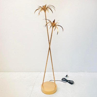 Lot 111 - GILT METAL PALM TREE FLOOR LAMP.