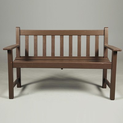 Lot 350 - TEAK GARDEN BENCH.