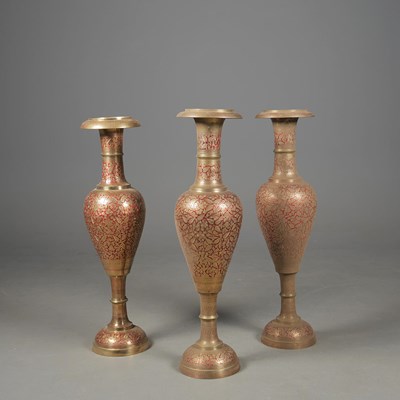Lot 301 - INDIAN VASES, A SET OF 3.