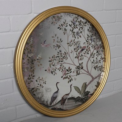 Lot 382 - CIRCULAR WALL MIRROR.