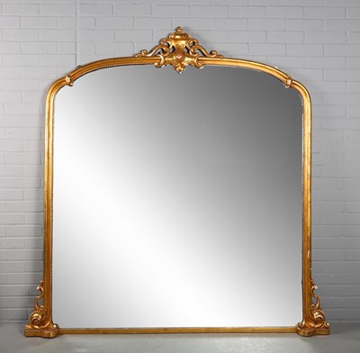 Lot 162 - VICTORIAN DESIGN GILTWOOD OVERMANTEL.