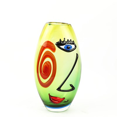 Lot 331 - PICASSO STYLE GLASS FACE VASE.