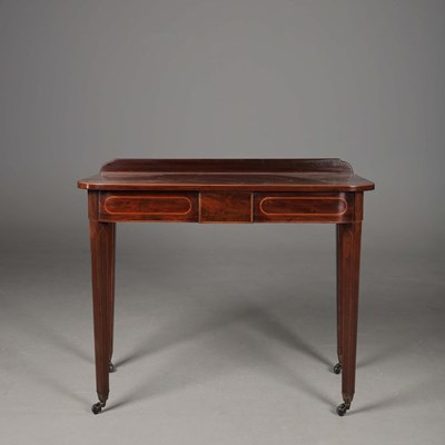 Lot 354 - GEORGE III MAHOGANY AND STRING INLAID HALL TABLE.