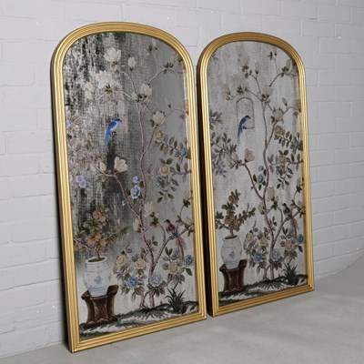Lot 308 - WALL MIRRORS, A PAIR.