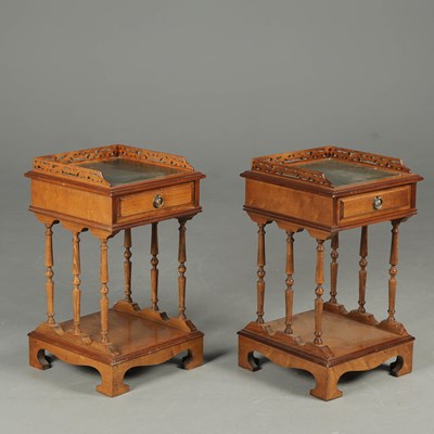 Lot 339 - VICTORIAN STYLE SIDE TABLES, A PAIR.