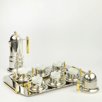 Lot 119 - 1980s ITALIAN INOX VEV VIGANO NUOVO STILE 2000 18/10 STAINLESS STEEL COFFEE SET