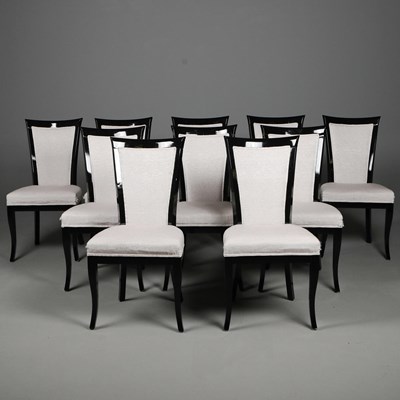 Lot 214 - DINING CHAIRS, A SET OF 10.