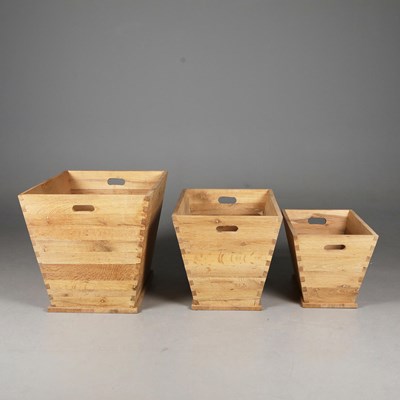 Lot 394 - GRADUATED SET OF 3 STORAGE BINS.