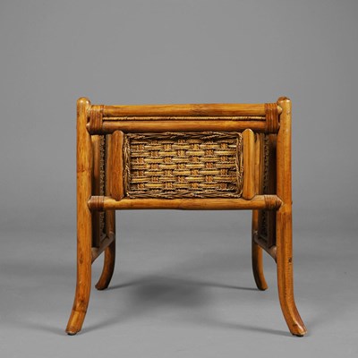 Lot 109 - 1970S ITALIAN STYLE BAMBOO SIDE TABLE.