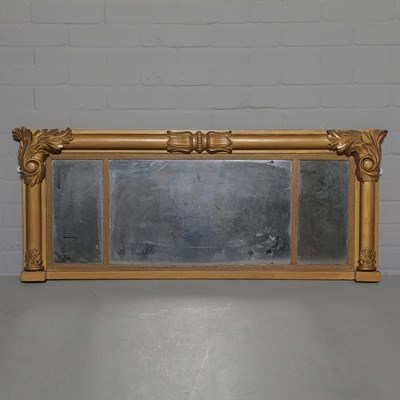 Lot 265 - WILLIAM IV OVERMANTEL MIRROR.