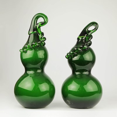 Lot 108 - MURANO STYLE GLASS SQUASHES, A PAIR.