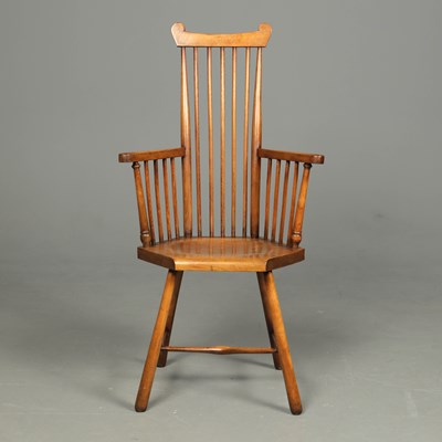 Lot 365 - COMB BACK ARTS AND CRAFTS CHAIR