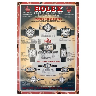 Lot 256 - REPRODUCTION VINTAGE STYLE "ROLEX" ENAMEL SIGN.
