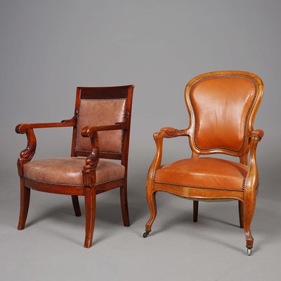 Lot 185 - 19TH CENTURY FRENCH FAUTEUILS (2).
