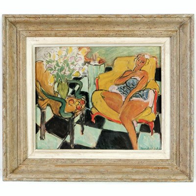 Lot 44 - AFTER HENRI MATISSE. WOMAN ON YELLOW CHAIR.