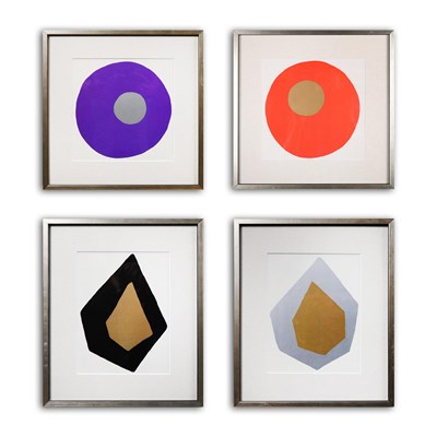 Lot 18 - AFTER LUCIO FONTANA. A SET OF FOUR ABSTRACT PRINTS.