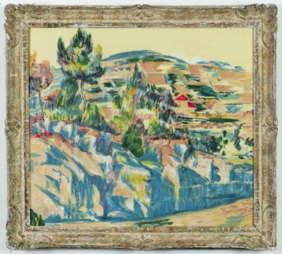 Lot 32 - AFTER CEZANNE. MOUNTAINS OF PROVENCE ON SILK.