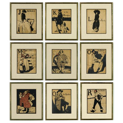 Lot 88 - WILLIAM NICHOLSON. A SET OF NINE ALPHABET LITHOGRAPHS.
