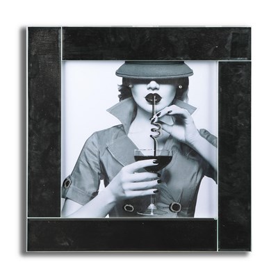 Lot 58 - CONTEMPORARY SCHOOL PHOTOPRINT OF GIRL DRINKING COCKTAIL.