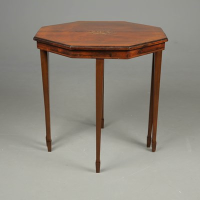 Lot 435 - A PAIR OF ROSEWOOD INLAID CONSOLE TABLES.