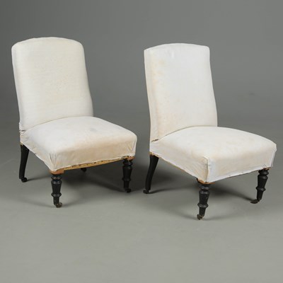 Lot 431 - 19TH CENTURY EBONISED SLIPPER CHAIRS (2)