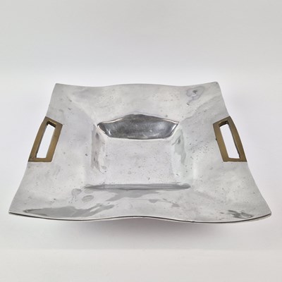 Lot 118 - 1980s DAVID MARSHALL BRASS AND ALUMINIUM TRAY.