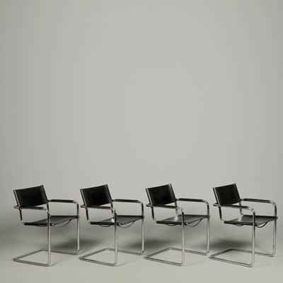 Lot 10 - SET OF FOUR MG5 CENTRO STUDI CHAIRS BY MART STAM AND MARCEL BREUER FOR MATTEO GRASSI.