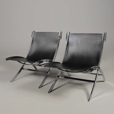 Lot 60 - PAIR OF 1980s SCISSOR LOUNGE CHAIRS BY ANTONIO CITTERIO FOR FLEXFORM.