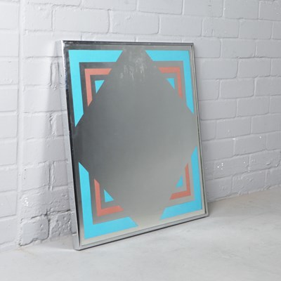 Lot 75 - ATTRIBUTED TO MARK WARREN 1970s OP ART WALL MIRROR.