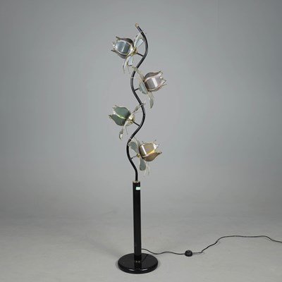 Lot 134 - 1980s ITALIAN LOTUS FLOOR LAMP.