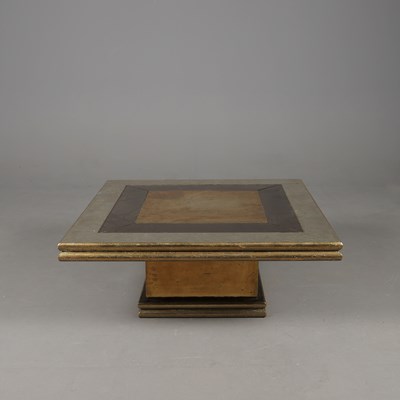 Lot 2 - RODOLFO DUBARRY (ARGENTINA/SPAIN) 1970'S BRASS ETCHED AND MIRRORED COFFEE TABLE.