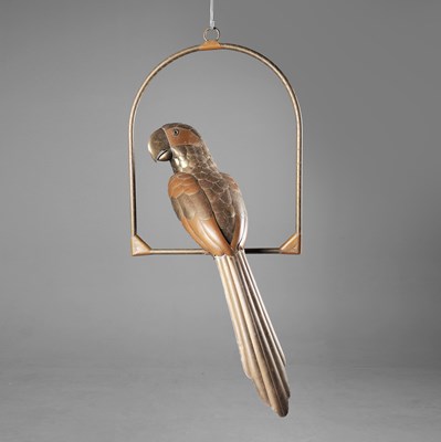 Lot 111 - SERGIO BUSTAMANTE. 1970's brass and copper parrot.