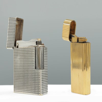 Lot 329 - A CARTIER GOLD PLATED LIGHTER AND A DUPONT LIGHTER