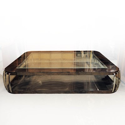 Lot 32 - ART DECO STYLE COFFEE TABLE BY SALLY SIRKIN FOR J ROBERT SCOTT.