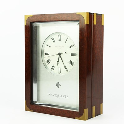 Lot 171 - A PATEK PHILIPPE NAVIQUARTZ DESK CLOCK.