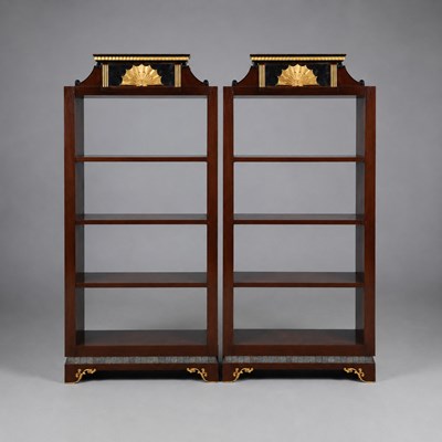 Lot 578 - TALL OPEN SHELVES, A PAIR
