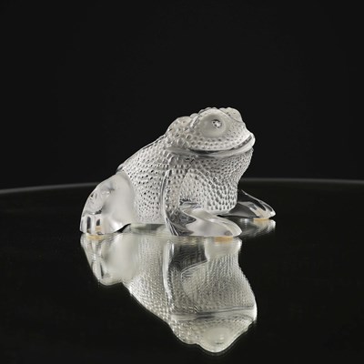 Lot 362 - A LALIQUE GLASS GREGOIRE TOAD.