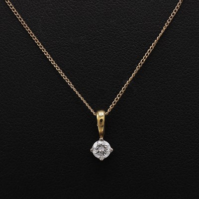 Lot 279 - A DIAMOND PENDANT NECKLACE.