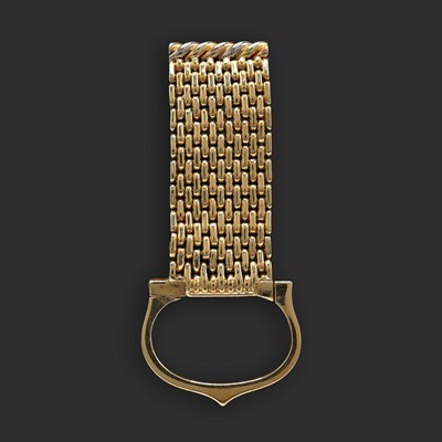 Lot 175 - A CARTIER 18CT GOLD WATCH BAND.